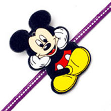 A Mickey Mouse Rakhi. This Product Needs To Be Accompanied With Flowers. Please Note That The Color And Design May Vary According To The Availability.