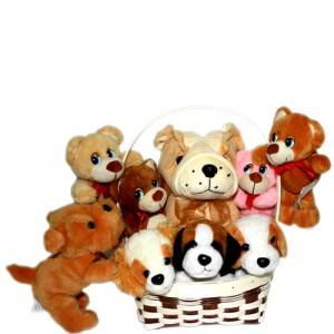 Four Medium Size Teddy Bears And Four Small Teddy Bears ( Please Note that The Color And The Design May Vary )